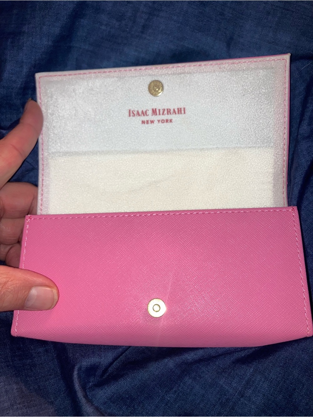 Isaac Mizrahi Pink Saffiano Sunglasses Case - Picture 5 of 6